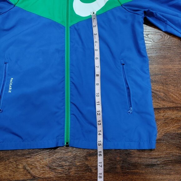 Nike Windbreaker Jacket and Tee Shirt Activewear Set Blue/Green/Black Boys Large - Picture 16 of 16